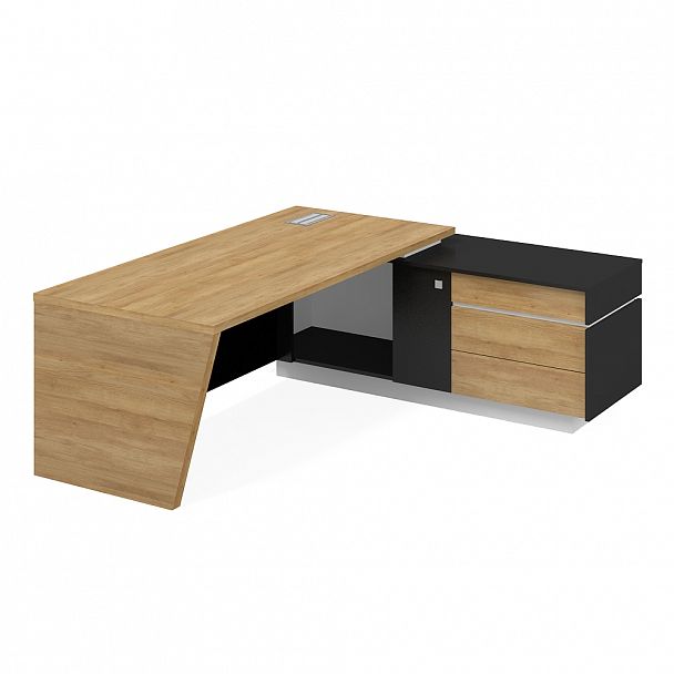 Стол с тумбой правый "Столы руководителя" ПК-КНГ-СТ210Х178П-В1-1106 дуб скальный - Вид 1