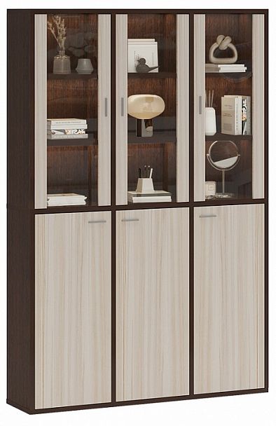 Шкаф-витрина Домино СУ(ш3в2)+3ФГ+3ФС Венге/Карамель - Вид 2