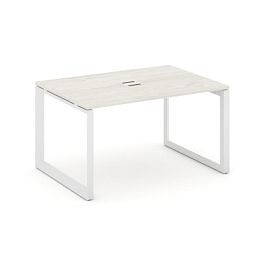 Style Project Next Стол переговорный SN-59O.SPRG-004 Дуб Наварра/Металл Белый 1580*980*750 - Фото предпросмотра