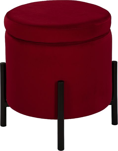 Комплект пуфов Кен с местом для хранения Бордовый велюр Confetti bordo/черный, 2 шт. - Вид 2