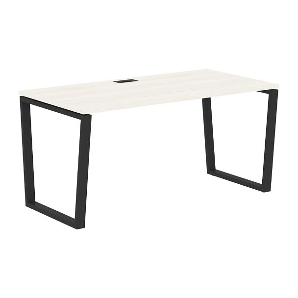 Стол прямой EVST 1580 Ясень Траун/Черный 1560х800х750 EDIS - Вид 1