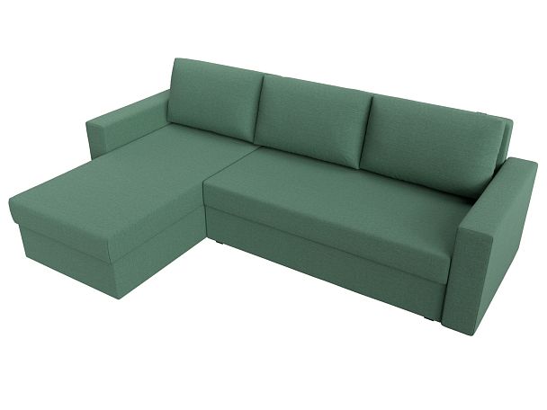 Диван угловой Траумберг Лайт левый угол Рогожка зеленый - Вид 7