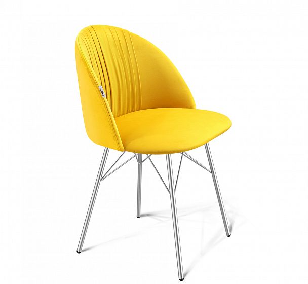 Стул Sheffilton SHT-ST35-1/S64 имперский желтый/хром лак - Вид 1