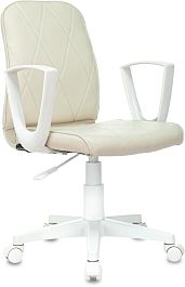 Кресло Бюрократ CH-W327 слоновая кость OR-10 экокожа крестов. пластик пластик белый - Фото предпросмотра