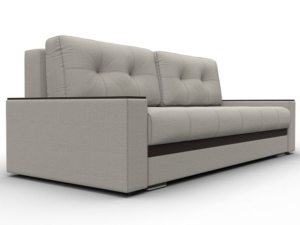 Диван прямой с декором Лига-096 НПБ Рогожка;Экокожа бежевый - Вид 3