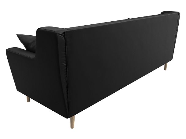 Прямой диван Брайтон 3 (полностью экокожа черная) - Вид 6