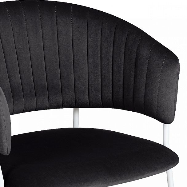 Комплект кухонных стульев Даксон черный велюр/белый, 3 шт. - Вид 8