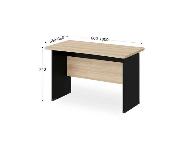 БЕРЛИН / BERLIN Стол прямой с вогнутой столешницей 850 мм 1200х850х740 Акация/Черный - Вид 3