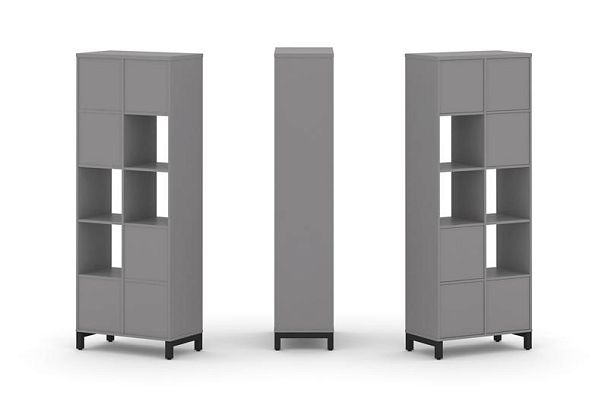 Стайл Проджект Набор стеллажа одностороннего, 5 ярусов SN.NS-521 Серый Пепел/Металл Черный 754*400*1 - Вид 1