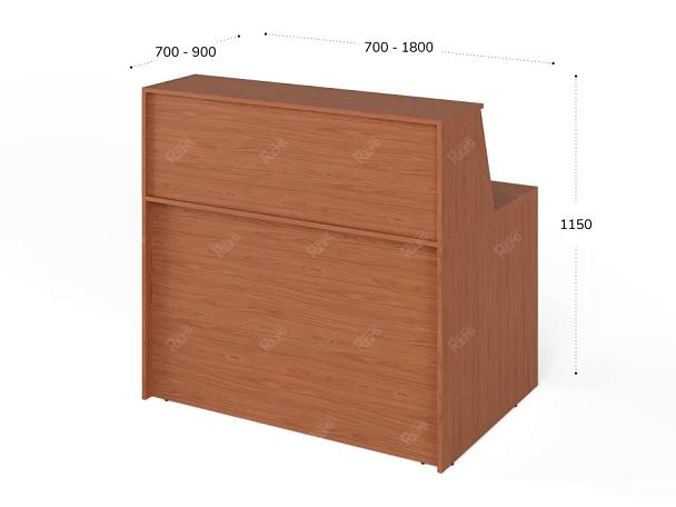 ЛАЙТ / LIGHT RLG068-11x8 Блок ресепшн с полкой 110x80x125 Орех Итальянский - Вид 3