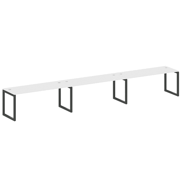 Metal System Quattro Р. ст. на 3 раб. места на О-образном м/к 50БО.СМ-3.5 Белый/Антрацит металл 5400*720*750 - Вид 1
