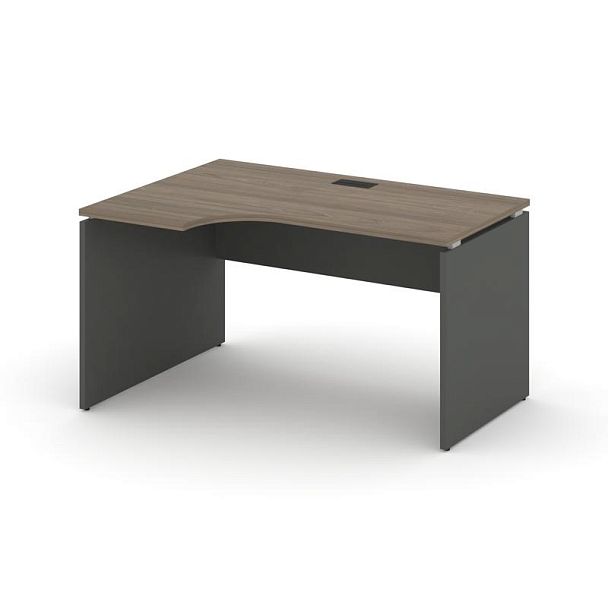 Стайл Проджект Стол рабочий эргоном. SN-D.SPA-011(L) Вяз Благородный/Антрацит NEW/Черная Заглушка 13 - Вид 1