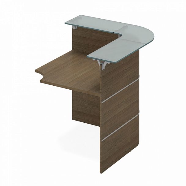 Модуль стойки-ресепшн радиусный "Имидж" ПК-ИМД-СКР105х105СМ-В1-299 дуб шамони - Вид 1