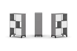 Стайл Проджект Набор стеллажа одностороннего, 3 яруса SN.NS-321 Серый Пепел/Белый/Металл Черный 754* - Фото предпросмотра