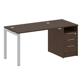 Metal System Quattro Р. ст. с тумбой на П-образном м/к 50БП.РС-СТП-1.2 Венге/Серый металл 1612*720*750 - Фото предпросмотра