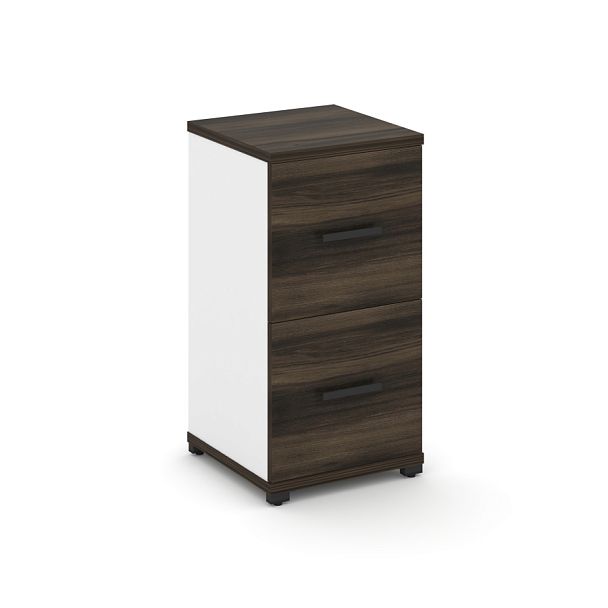 Concept Шкаф 1 узкая секция, 2 ниши CN.STU-212 B Дуб Мали/Белый Бриллиант/Металл Черный 420*420*818 - Вид 1