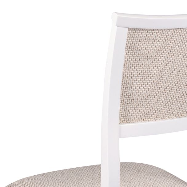 Комплект деревянных стульев с мягким сиденьем Камир Белый/Кремовая рогожка, 2 шт. - Вид 10