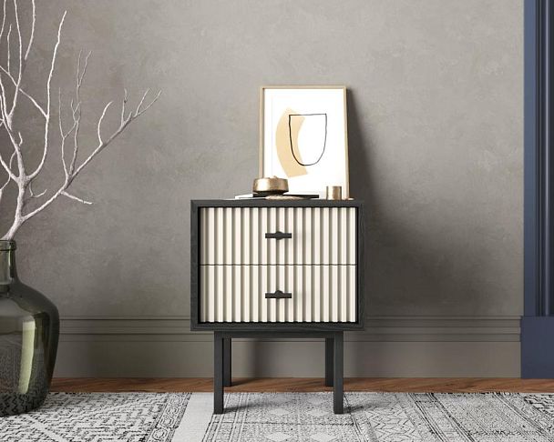 Тумбочка с двумя ящиками Emerson арт EM16/milky/L - Вид 4