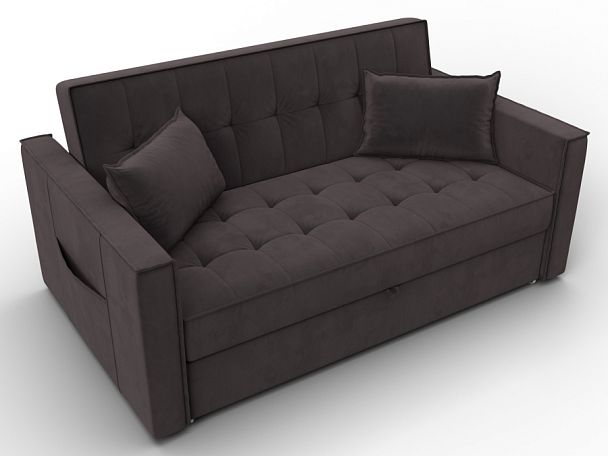 Диван прямой Лига-104 (140) Велюр коричневый - Вид 6
