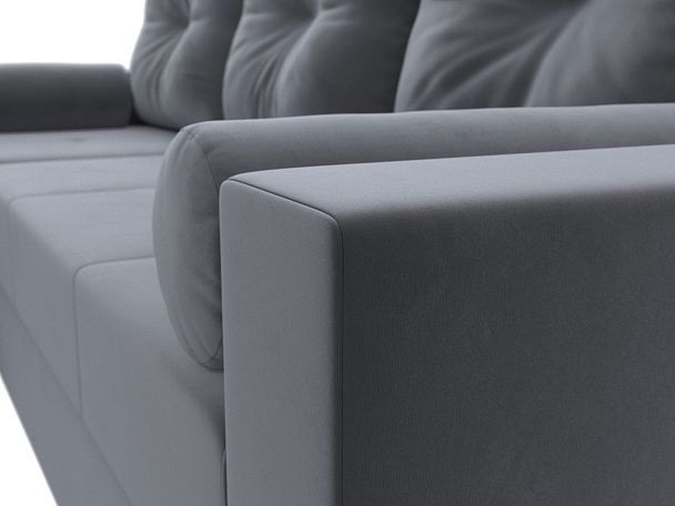 Диван угловой Верона Лайт угол левый (полностью велюр серый) - Вид 4