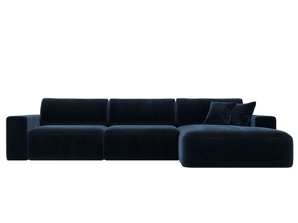 Диван угловой Лига-036 НПБ Классик Лонг правый угол Велюр синий - Вид 2