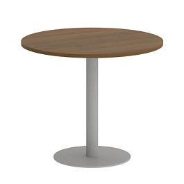Home Office Стол круглый VR.SP-5-90.1 Орех/Серый металл 900*900*750 - Фото предпросмотра