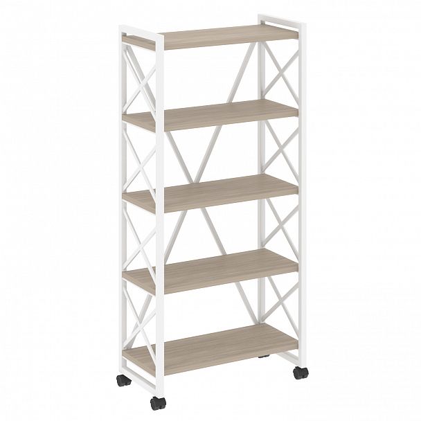 Стеллаж на колесах "Loft" VR.L-MST.K-5.8 дуб аттик/белый - Вид 1