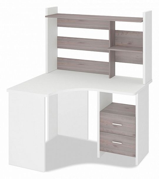 Стол компьютерный Домино Лайт СКЛ-Угл120+НКЛ-120 Белый/Нельсон левый - Вид 1