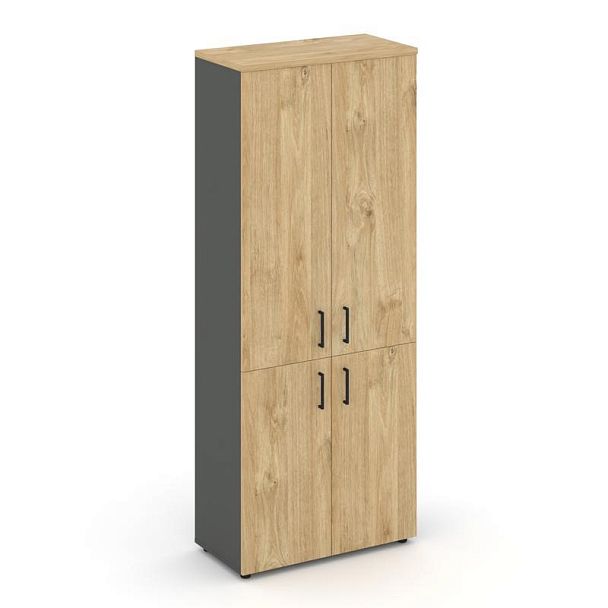 Style Project Шкаф высокий широкий SN.STS.E-104 Антрацит/Тиквуд Светлый/Черный Ручки 796*400*1982 - Вид 1