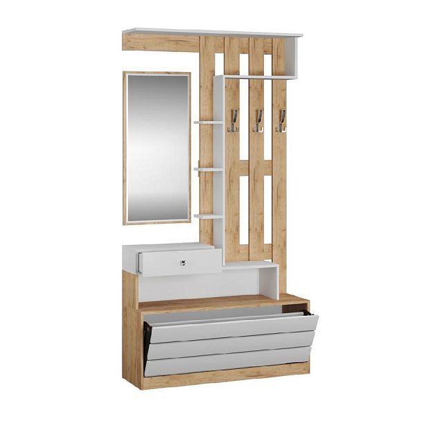 Ямайка Центральная секция ЯПЦС-1 (1100*2100*350) дуб крафт золотой/белый - Вид 2