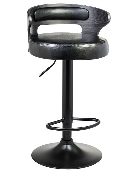 Стул барный DOBRIN FRED BLACK (чёрное дерево, чёрный) - Вид 1