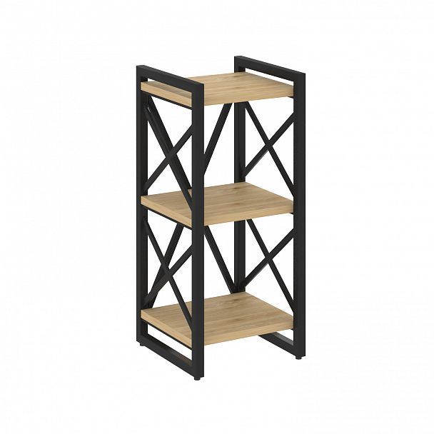 Стеллаж на опорах "Loft" VR.L-MST.O-3.4 тиквуд светлый/черный - Вид 1