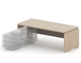 АККОРД/ACCORD RACR002-20x9 Стол левый под тумбу 2000х900х750 Сосна Аланд/Серый камень - Фото предпросмотра