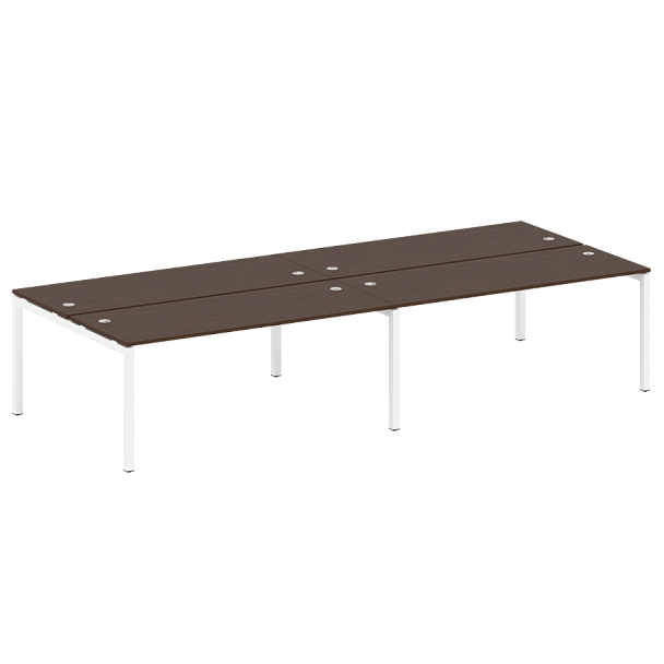 Metal System Quattro Р. ст. на 4 раб. места на П-образном м/к 50БП.СМ-4.5 Венге/Белый металл 3600*1475*750 - Вид 1