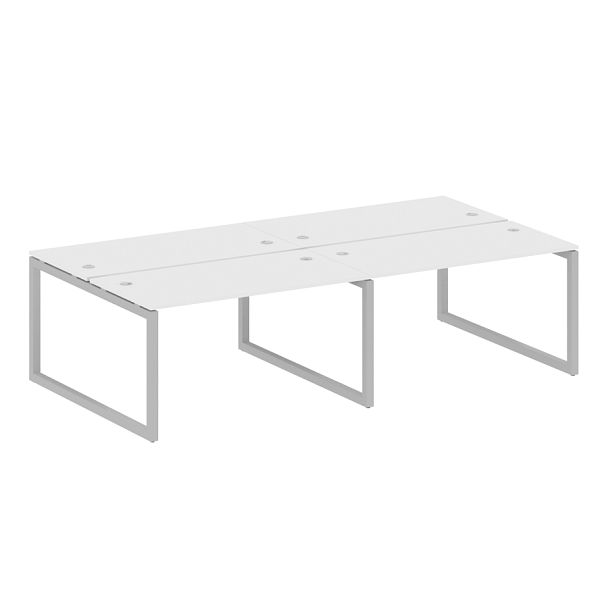 Metal System Quattro Р. ст. на 4 раб. места на О-образном м/к 50БО.СМ-4.3 Белый/Серый металл 2800*1475*750 - Вид 1
