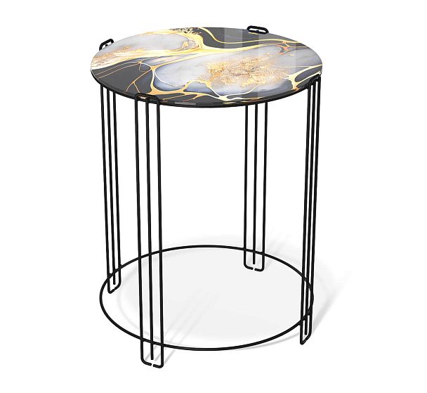 Столик журнальный Sheffilton SHT-CT53 черный алмаз/черный муар - Вид 2