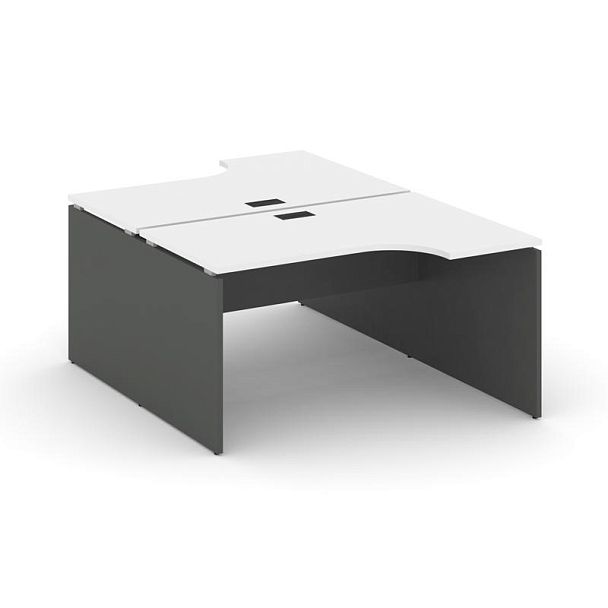 Стайл Проджект Рабочая станция эргоном. SN-D.DRPA-021 Белый/Антрацит NEW/Черная Заглушка 1380*1632/1 - Вид 1