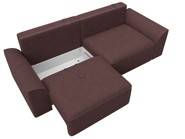 Диван прямой Лига-048 НПБ Замша бордовый - Вид 7