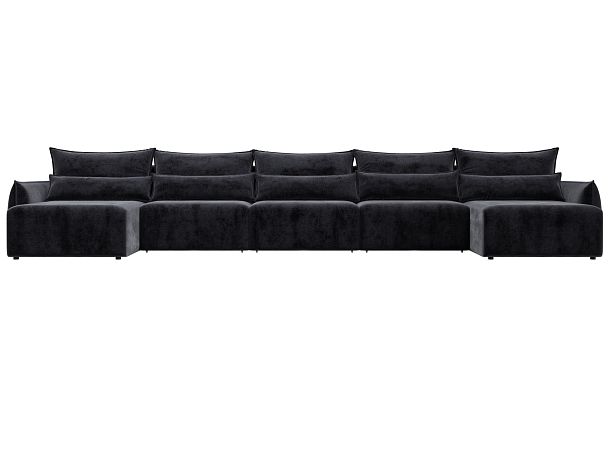 Диван п-образный Лига-051 НПБ МегаЛонг Велюр серый - Вид 2