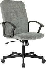 Кресло Бюрократ Triest Fabric серый Light-19 крестов. металл черный - Фото предпросмотра