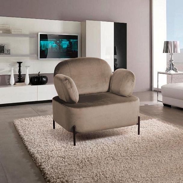 Кресло Dandy, бархат пепельно-бежевый 25 - Вид 8