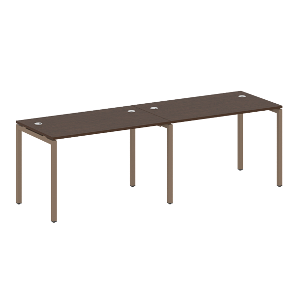 Metal System Quattro Р. ст. на 2 раб. места на П-образном м/к 40БП.СМ-2.2 Венге/Мокко металл 2400*720*750 - Вид 1