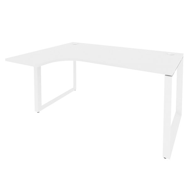 Onix Стол эргономичный левый на О-образном м/к O.MO-SA-4 (L) Белый бриллиант/Белый металл 1580*1180*750 (800/460) - Вид 1