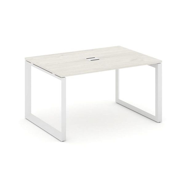 Style Project Next Стол переговорный SN-59O.SPRG-003 Дуб Наварра/Металл Белый 1380*980*750 - Вид 1