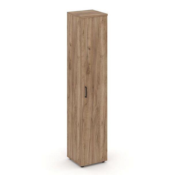 Стайл Проджект Шкаф высокий узкий унив. SN.STU-108 Дуб Табак/Черный Ручки 400*400*1982 - Вид 1