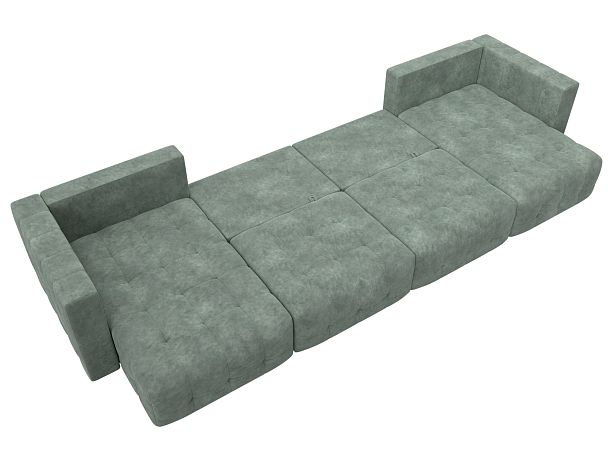 Диван П-образный Лига-052 НПБ Лонг Велюр зеленый - Вид 9