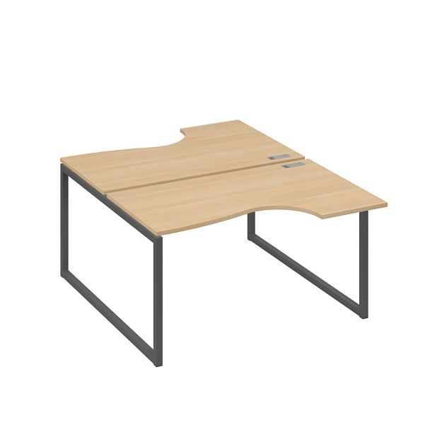 Рабочая станция каркас QUATTRO (2х140) столы Классика A4 А4 Б4 184 БП натуральный дуб / металлокаркас антрацит - Вид 1