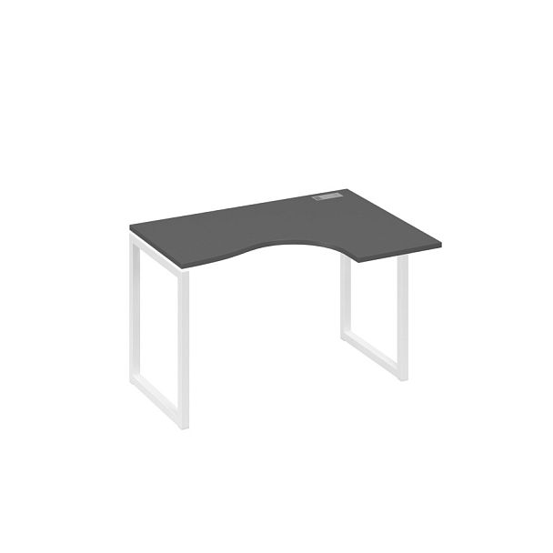 Стол 120 эргономичный правый Классика каркас QUATTRO A4 А4 Б4 032 БП антрацит премиум / металлокаркас белый - Вид 1