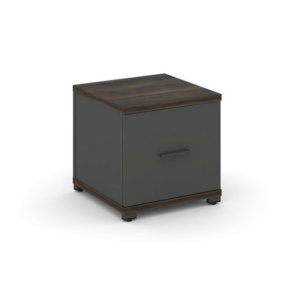 Concept Тумба приставная 1 распаш. фасад CN.TUP-004 W Дуб Мали/Антрацит/Металл Антрацит 420*420*416 - Вид 1