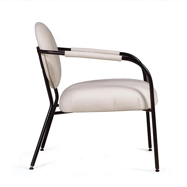 Лаунж кресло EGO, велюр белый - Вид 5